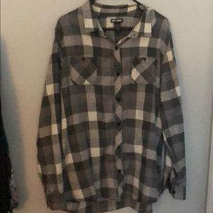 Hot Topic flannel with skull embroidery